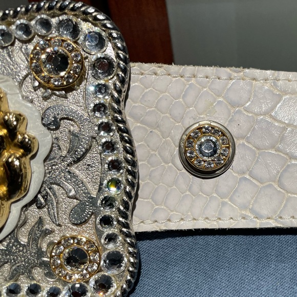Michelle Monroe Swarovski Crystal Womens Western Bling Buckle Belt 34-38 - Picture 4 of 6